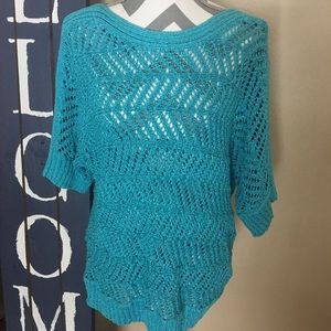 Turquoise Chico’s Crochet Sweater